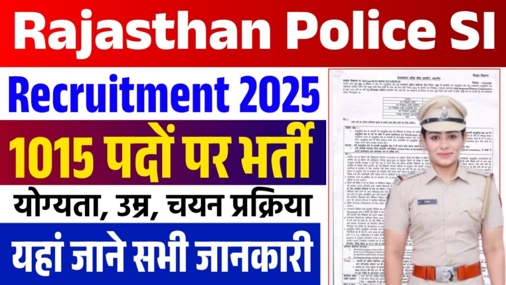 Rajasthan Police SI Recruitment 2025